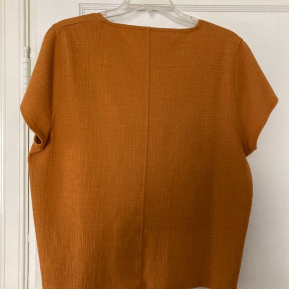 J. Crew Orange Button-Front Crop Top - Picture 3 of 3